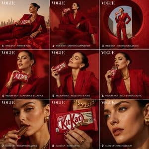 Vogue Fashion Editorial Storyboard Grid - AI image template preview