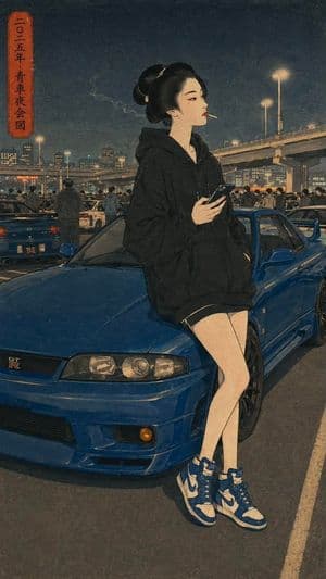 1990s Manga Neo-Retro Street Scene - AI image template preview
