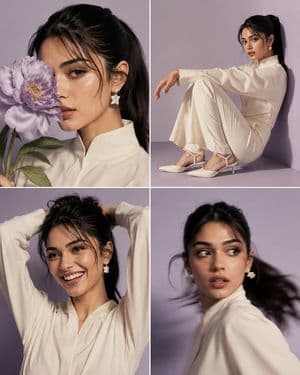 Beauty Campaign Casting Contact Sheet - AI image template preview