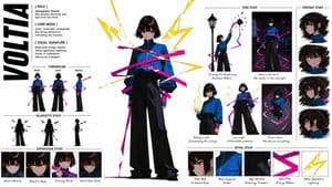 Anime Style Character Concept Sheet - AI image template preview