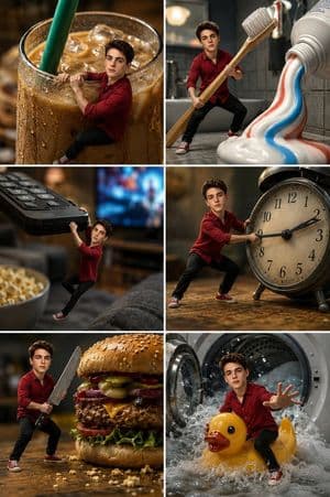 Miniature Man Household Survival Collage preview