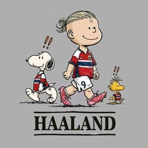 Peanuts Style Football Haaland Poster - AI image template preview