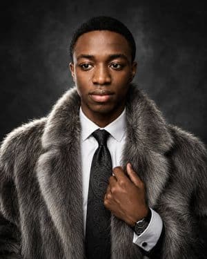 Luxury Fur Coat Editorial Portrait - AI image template preview