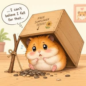 Hamster Caught by Sunflower Seed Trap - AI image template preview