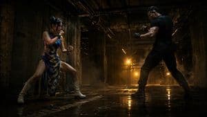 Warehouse Martial Arts Showdown - AI image template preview