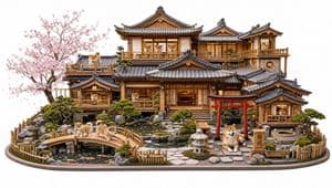 Shiba Inu Japanese Mansion Diorama preview