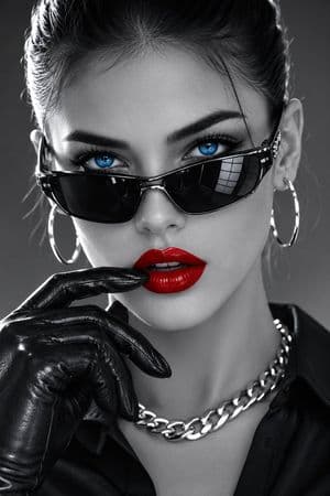Cyber Fashion Macro Portrait - AI image template preview