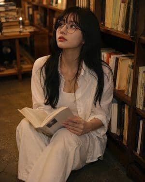 Cozy Library Reading Corner Portrait - AI image template preview