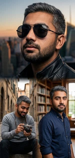 Cinematic Portrait Collage with Identity Preservation preview