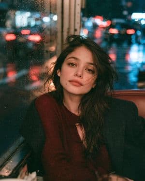 Rainy Night Vintage Diner Portrait - AI image template preview