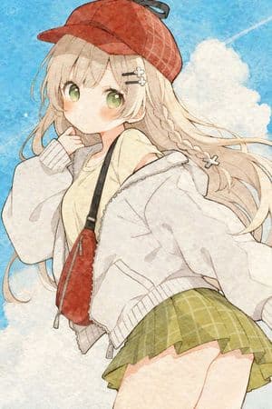 Watercolor Anime Girl in Summer Sky - AI image template preview