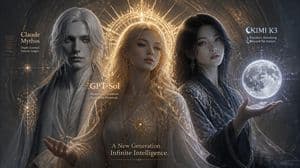 Three AI Deities Fantasy Poster preview