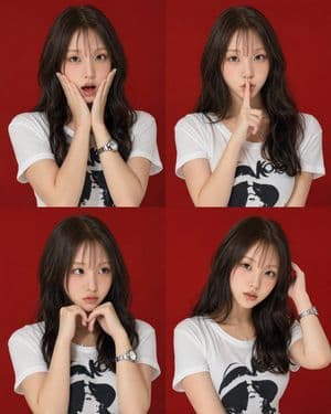 Four-Pose Studio Portrait Grid - AI image template preview