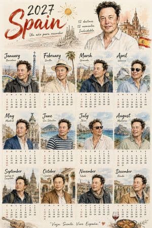 Illustrated Tourist Calendar Poster - AI image template preview