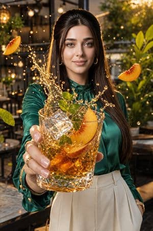 Luxury Lifestyle Outdoor Cafe Portrait - AI image template preview