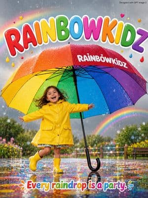 Rainy Day Kids Advertising Poster - AI image template preview