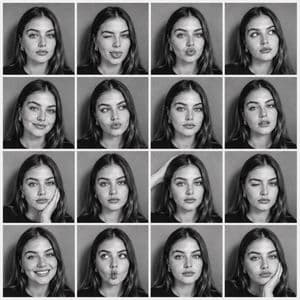 B&W Photobooth Contact Sheet - AI image template preview