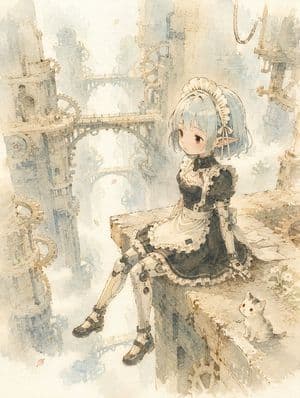 Nostalgic Japanese Children's Illustration Style - AI image template preview