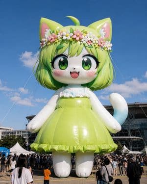 Giant Character Balloon Sculpture - AI image template preview