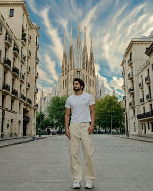 Barcelona Travel Portrait with Face Swap - AI image template preview