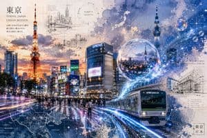 Tokyo Urban Motion Poster - AI image template preview