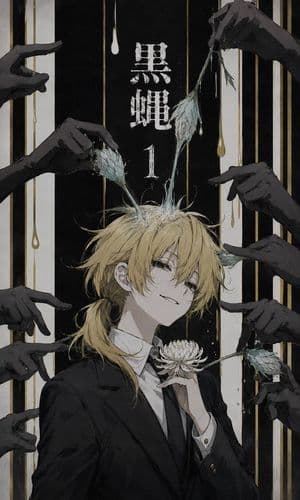 Dark Monochrome Manga Cover - AI image template preview