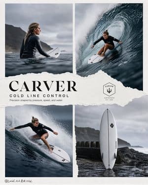 Professional Cold-Water Surf Ad Campaign - AI image template preview