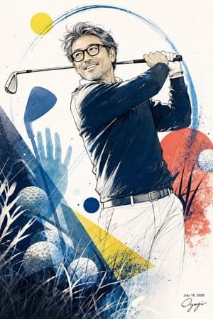 Watercolor Golfer Follow-Through preview
