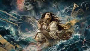 Mythic Baroque Storm Collage - AI image template preview