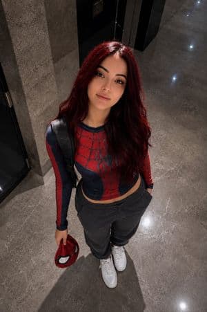 Overhead Spider-Man Costume Portrait - AI image template preview