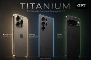 Titanium Smartphone Triptych - AI image template preview