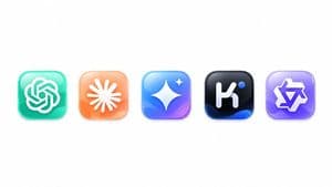 Glossy AI Logo Redesign Row - AI image template preview