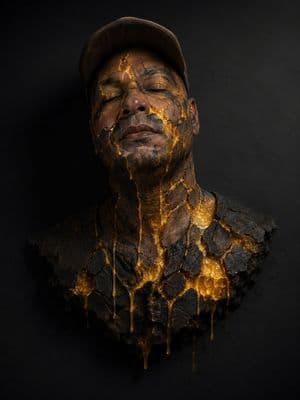 Surreal Pineapple Texture Digital Sculpture - AI image template preview