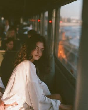 Moody Golden Hour Train Portrait - AI image template preview