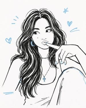Hand-drawn Black Marker Doodle - AI image template preview