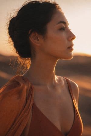 Sunset Desert Portrait - AI image template preview