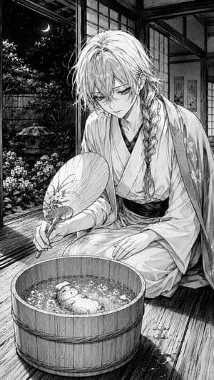 Moonlit Hamster Ice Bath Manga - AI image template preview
