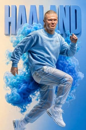 Premium Sportswear Campaign with 3D Typography - AI image template preview