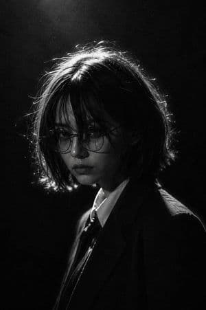 Cinematic Monochrome Studio Portrait - AI image template preview