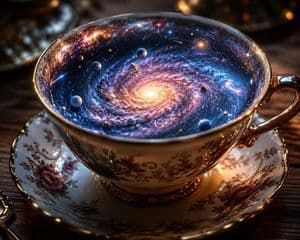 The Galaxy in a Teacup Macro Photography - AI image template preview