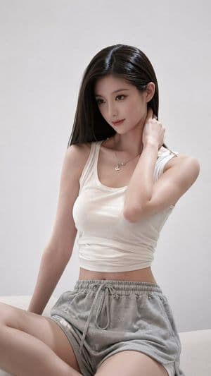Minimalist Fashion Studio Portrait - AI image template preview