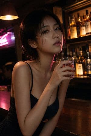 Candid Japanese Bar Photography - AI image template preview