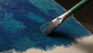 Macro Oil Paint Brush on Canvas - AI image template preview