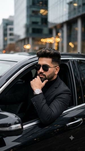Luxury Sedan Cinematic Portrait - AI image template preview