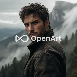Cinematic Mountain Portrait With OpenArt Watermark - AI image template preview
