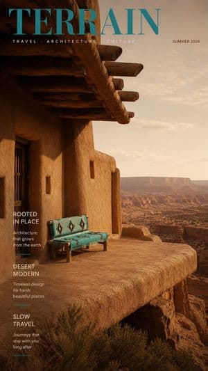 Architectural Poster Design with Landscape View - AI image template preview