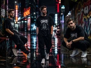 Cinematic Urban Streetwear Portrait - AI image template preview