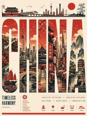 Minimalist Vector Travel Poster - AI image template preview
