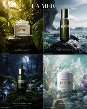 Premium Skincare Campaign Poster Grid - AI image template preview