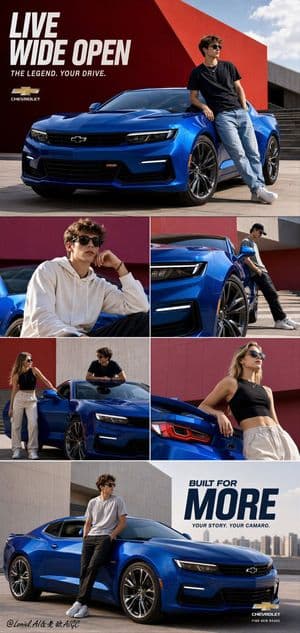 Premium Automotive Lifestyle Poster Layout - AI image template preview